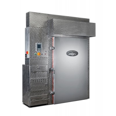 Automatic cold air smoking chamber for fish and meat